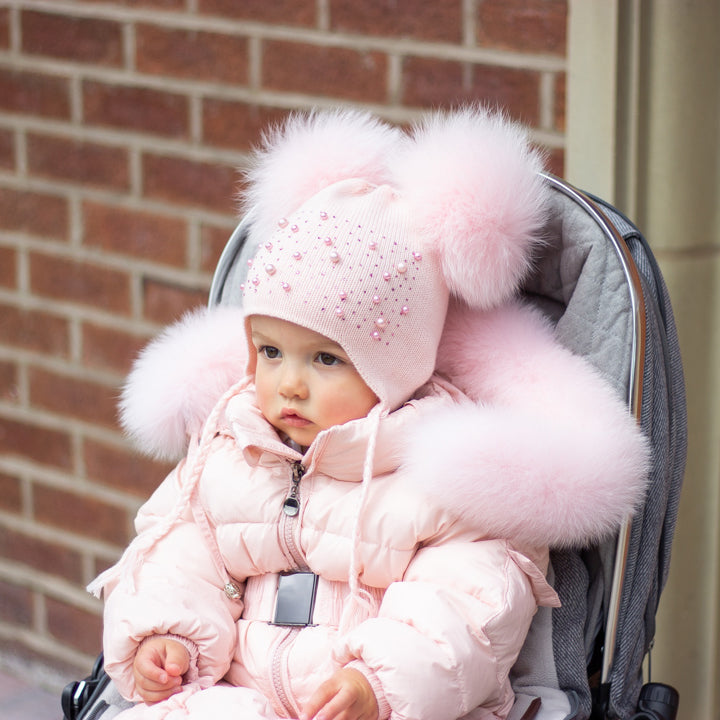 Baby fur store coat and hat