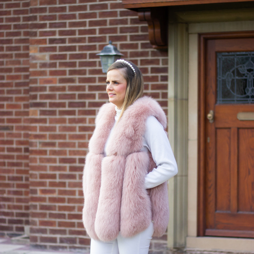 Faux fur hotsell pink vest