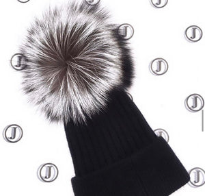 Luxury Cashmere Pom Pom Hats - Adults