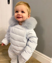 Load image into Gallery viewer, Snowsuit with Fur Hood - Baby Blue
