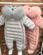 Load image into Gallery viewer, Snowsuit with Fur Hood - Pale Pink
