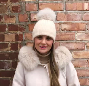 Luxury Cashmere Pom Pom Hats - Adults