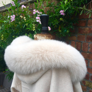 Cashmere Belted Coat with Fur Trim