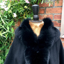 Load image into Gallery viewer, Spiral Trim Cashmere Cape with Hood
