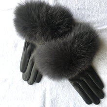 Load image into Gallery viewer, Fur Trimmed Leather Gloves
