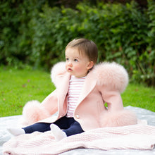 Load image into Gallery viewer, Pink Cashmere Jacket with Fur Trim
