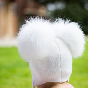 Luxury Embellished Double Pom Pom Hat