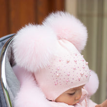 Load image into Gallery viewer, Luxury Embellished Double Pom Pom Hat
