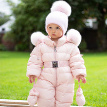 Load image into Gallery viewer, Snowsuit with Fur Hood - Pale Pink
