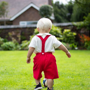 Embroidered Shirt & Dungaree Set