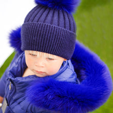 Load image into Gallery viewer, Snowsuit with Fur Hood - Navy Blue
