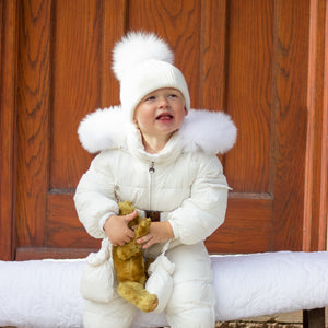 Fur hooded snowsuit best sale