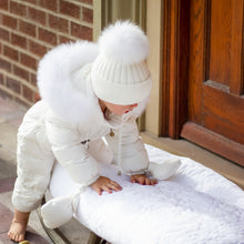 Load image into Gallery viewer, Winter White Cashmere Pom Pom Hat
