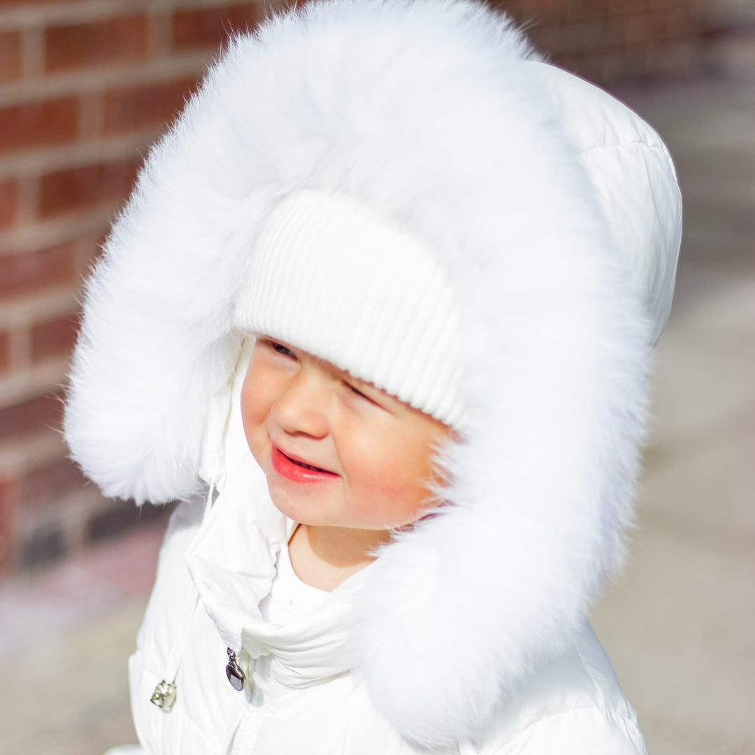 Baby girl white fur 2025 hat