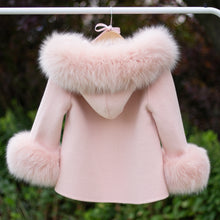 Load image into Gallery viewer, Pink Cashmere Jacket with Fur Trim
