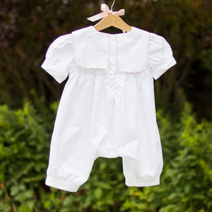 Hand Smocked Bow Romper