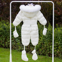 Load image into Gallery viewer, Snowsuit with Fur Hood - Winter White
