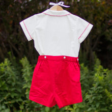 Load image into Gallery viewer, Red Smocked Short Set
