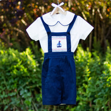 Load image into Gallery viewer, Smocked Sailboat Dungaree and Shirt Set
