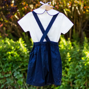 Smocked Sailboat Dungaree and Shirt Set