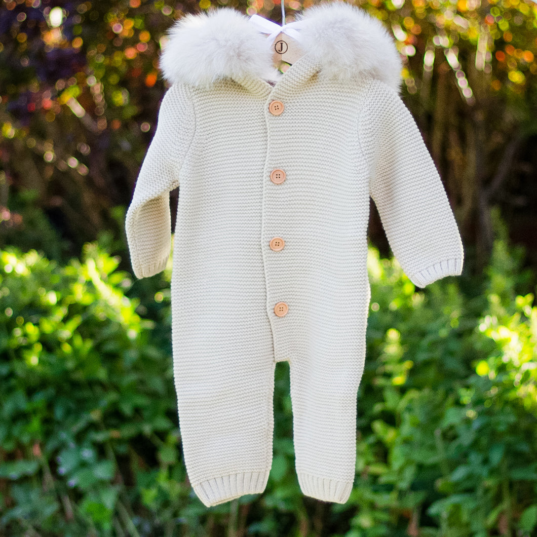 Pramsuit with hot sale fur hood