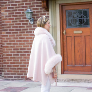 Pale Pink Belted Blanket Cape