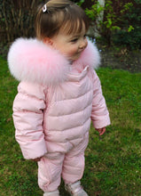 Load image into Gallery viewer, Snowsuit with Fur Hood - Pale Pink
