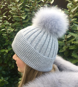 Luxury Cashmere Pom Pom Hats - Adults