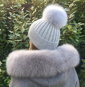 Luxury Cashmere Pom Pom Hats - Adults