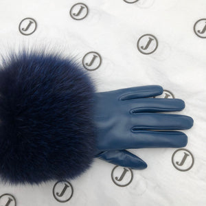 Fur Trimmed Leather Gloves