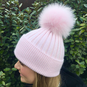 Luxury Cashmere Pom Pom Hats - Adults