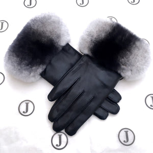 Fur Trimmed Leather Gloves