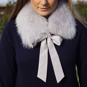 Fur Collar with Ribbon Ties