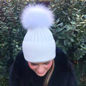 Luxury Cashmere Pom Pom Hats - Adults