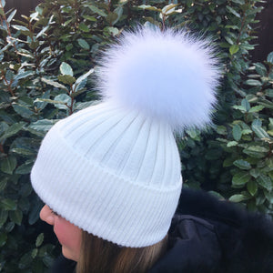 Luxury Cashmere Pom Pom Hats - Adults